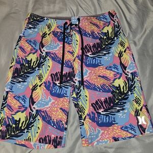 Hurley Men’s Size 28 Board Shorts Swim Trunks Bright Tropical Print